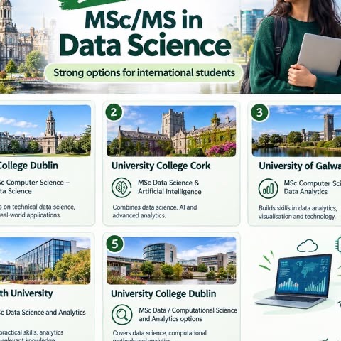 Instagram post: MSc and MS in Data Science options in Ireland
